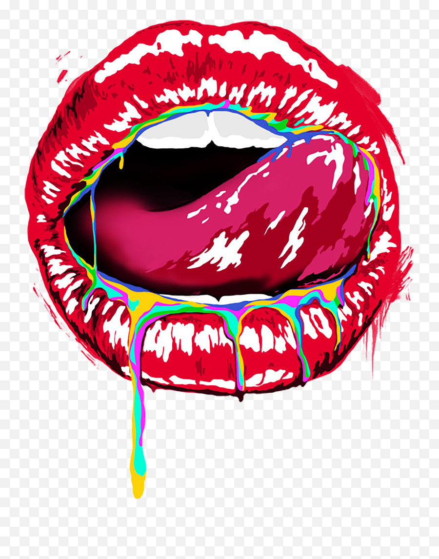 Lick My Lips T - Shirt Pop Art Lips Lip T Lip Art Lick My Lips Emoji,Red Siren Emoji