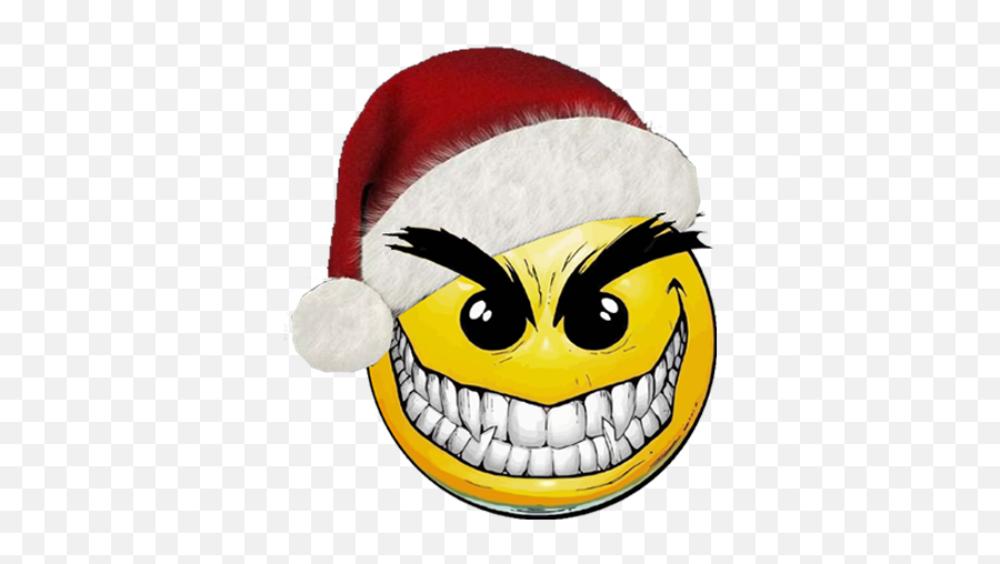 Christmas Smiley - Evil Smiley Face Emoji,Santa Emoticons