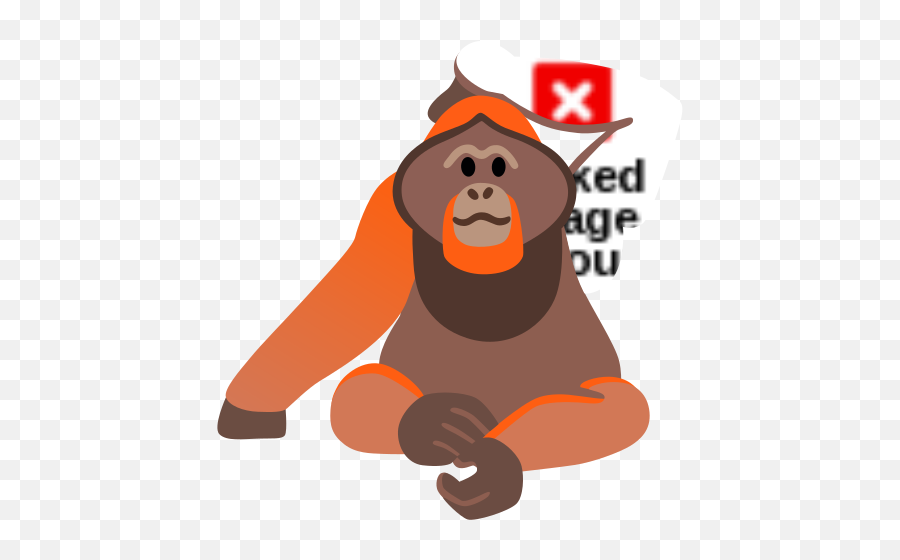 Orangutan Emoji - Happy,Ape Emoji