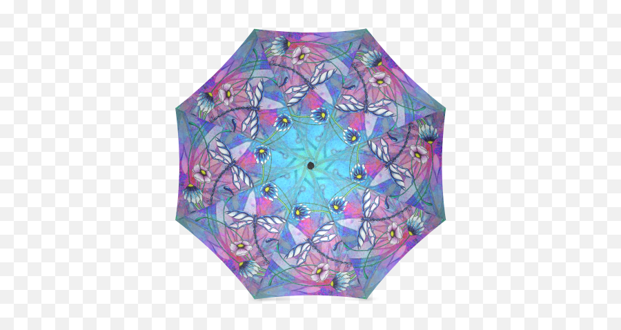 Interestprint Hipster Dragonfly Floral - Umbrella Emoji,Purple Rain Emoji