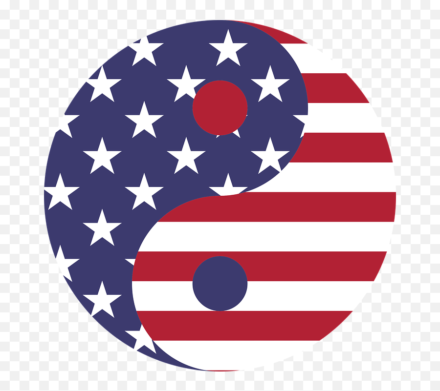 Yang Yin America - American Flag Yin Yang Emoji,Washington Flag Emoji