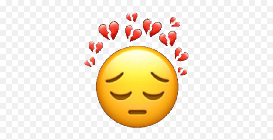 Broken Down Sad Hearts Emoji Sademoji Brokenheart Broke - Sad Broken Heart Emoji,Sad Emoji
