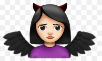 Emoji Aesthetic Grunge Edgy Trippy Rot Devil Demon Girl - Cartoon