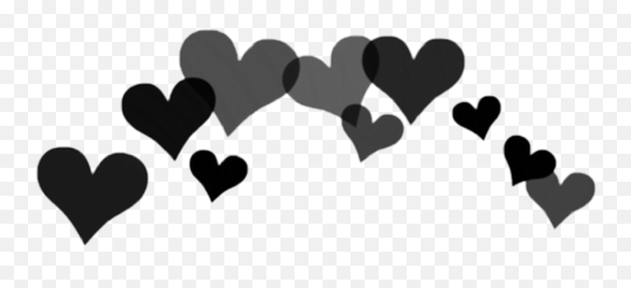 Hearts Heart Sticker New Emoji Black - Black Heart Transparent Background,New Emojis Black Heart