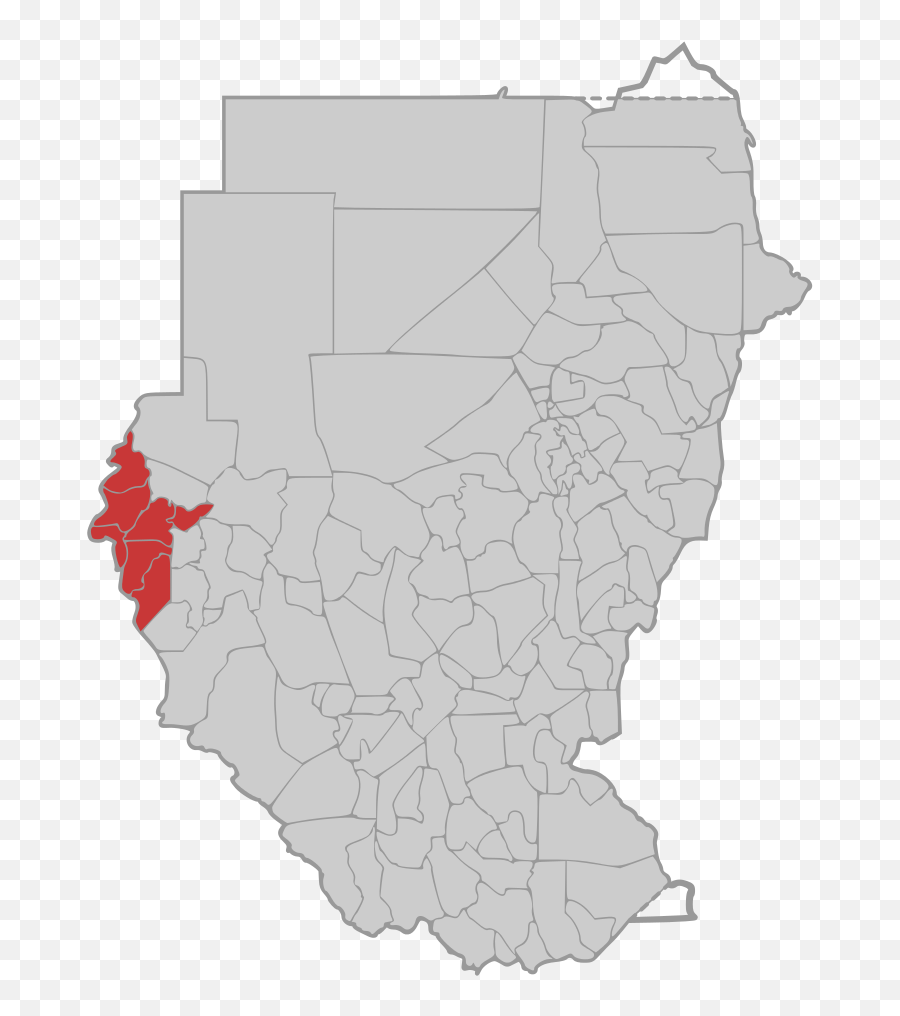 Gharb Darfur Sudan Map With Districts - Sudan Map Emoji,Cheese Emoji