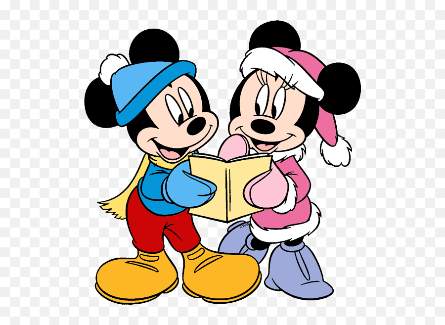 Minnie Mouse Singing Clipart - Minnie Mouse Mickey Mouse Drawing With Colour Emoji,Christmas Carol Emoji