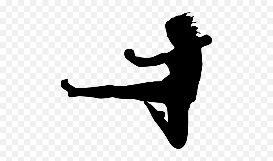 Karate Girl Vector Silhouette Image - Taekwondo Clip Art Emoji,Emoji Karate Kid