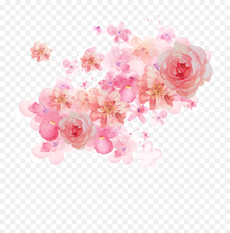 Ftestickers Watercolor Flowers Bouquet Pink - Watercolor Flowers Shading Png Emoji,Bouquet Emoji