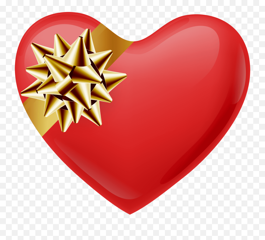 Heart With Gold Bow Transparent Png Image - Portable Network Graphics Emoji,Golden Heart Emoji