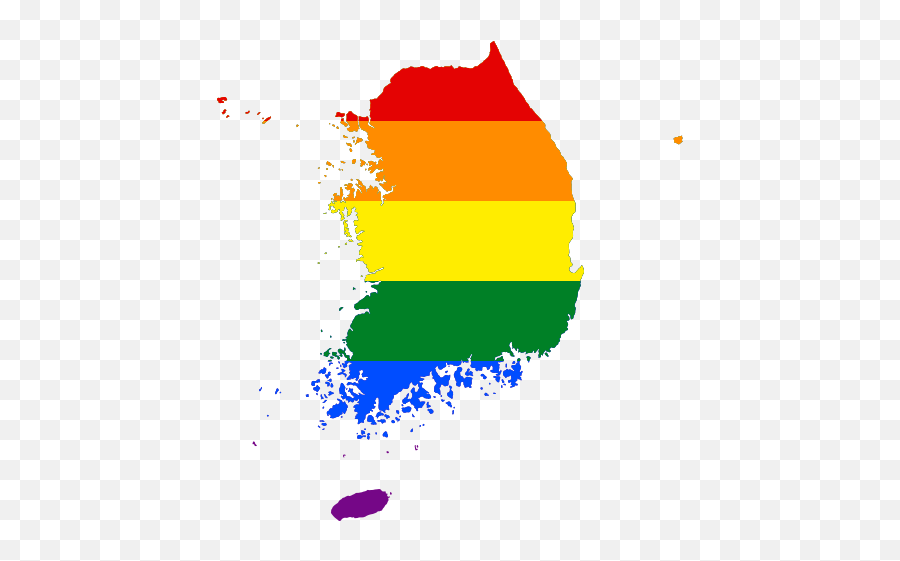 Lgbt Flag Map Of South Korea - South Korea Simple Map Emoji,South Korea Flag Emoji