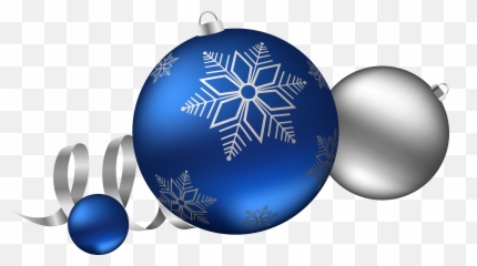 Blue And Silver Christmas Clipart - Transparent Ball Png Emoji