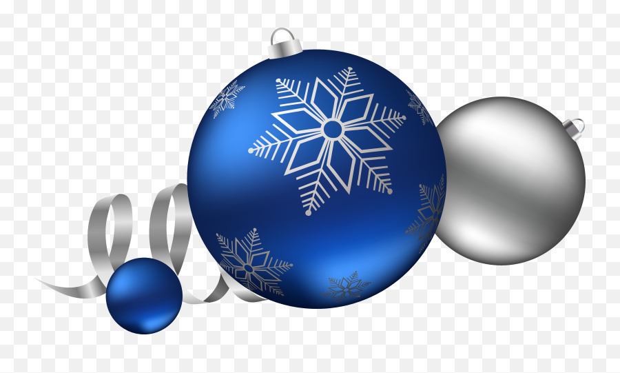 Blue And Silver Christmas Clipart - Transparent Blue Christmas Ball Png Emoji,Christmas Wreath Emoji