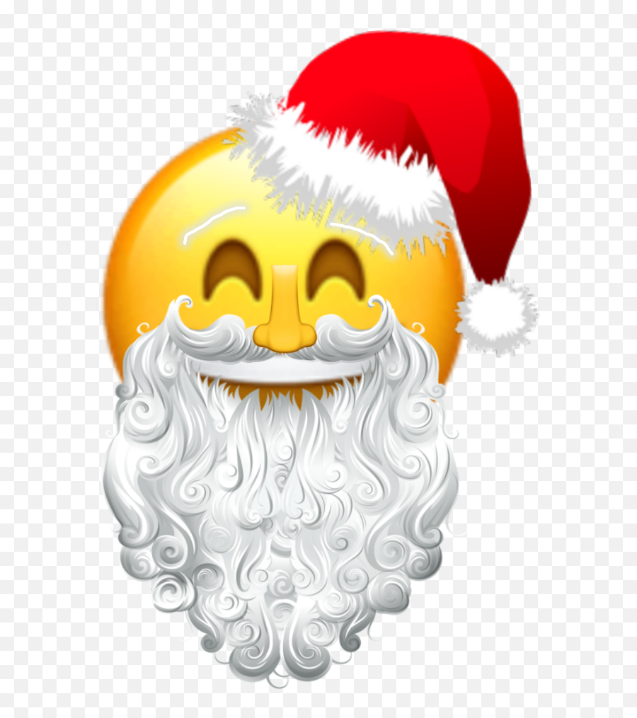 Santa Christmas Emoji Love Santahat - Santa Claus Beard Transparent,Santa Emoji