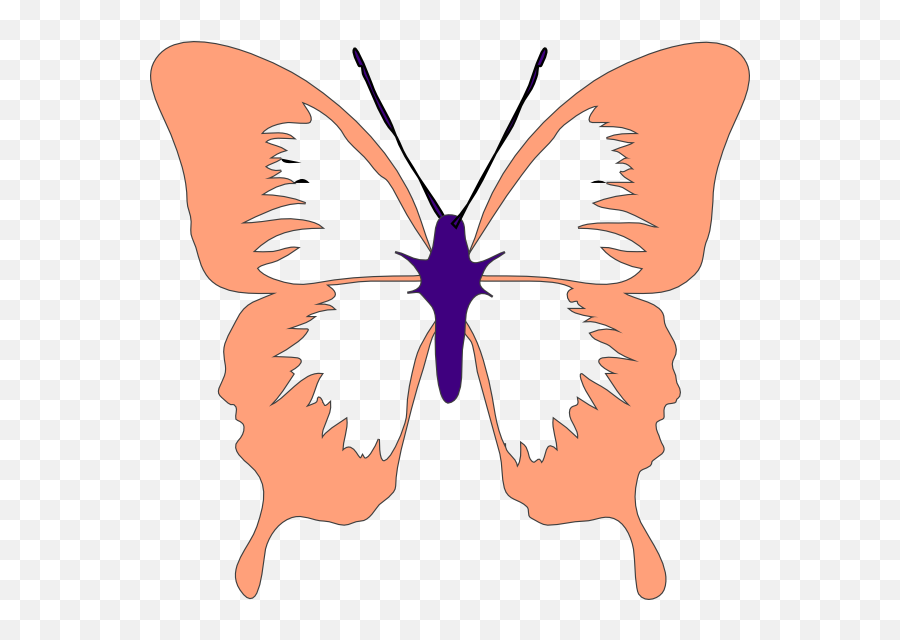 Peaches Butterfly Transparent Png - Butterfly Clip Art Emoji,Butterfly Emoji Ios
