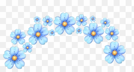 Flower Kwaii Tumblr Blue Emoji - Pink Crown Png