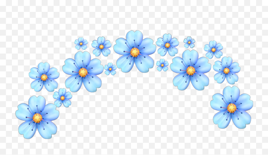 Flower Kwaii Tumblr Blue Emoji - Pink Flower Crown Png,Blue Flower Emoji