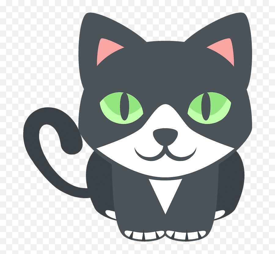 Cat Emoji Clipart Free Download Transparent Png Creazilla - Black And White Cat Cartoon Face,Hamster Emoji