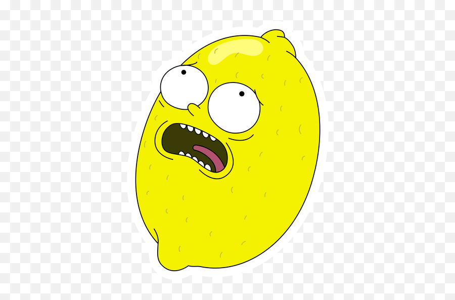 Rick And Morty Scared Lemon Sticker - Sticker Mania Rick And Morty Lemon Emoji,Scared Emoticon