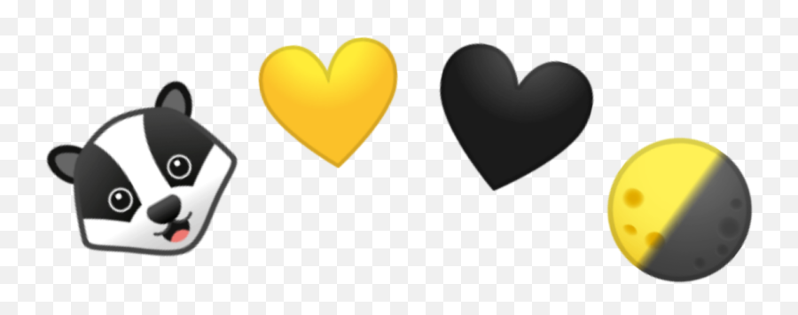 Hufflepuff Emoji Yellow Black Moon - Heart,Hufflepuff Emoji