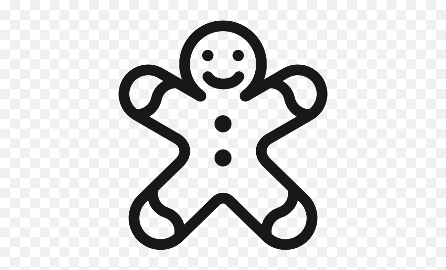 Gingerbread Man Icon - Black And White Christmas Icons Emoji,Gingerbread Man Emoji
