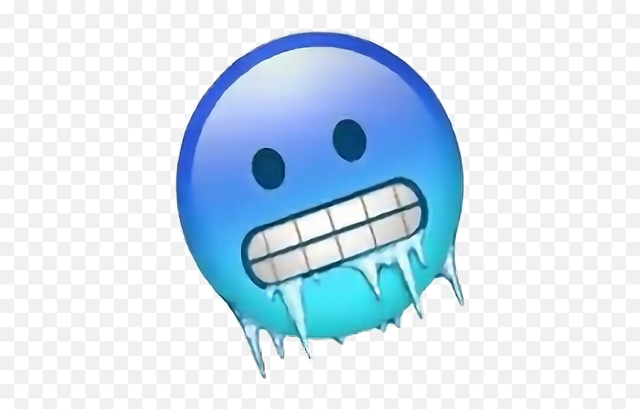 Freezing Smiley Sticker Bleu Freetoedit - Timothée Chalamet Emoji,Freezing Emoticon