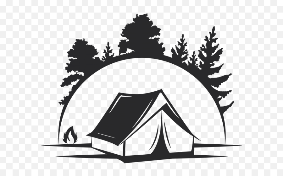 Tent Camping Clipart Black And White - Summer Camp Clipart Black And White Emoji,Camping Emoji