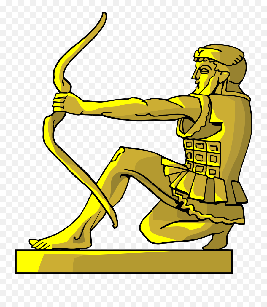 Golden Statue Of An Archer Vector Clipart Image - Imagenes De La Iliada Emoji,Roller Coaster Emoji