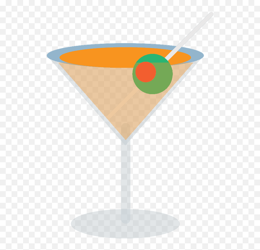 Cocktail Glass Emoji Clipart - Martini Glass,Tropical Drink Emoji