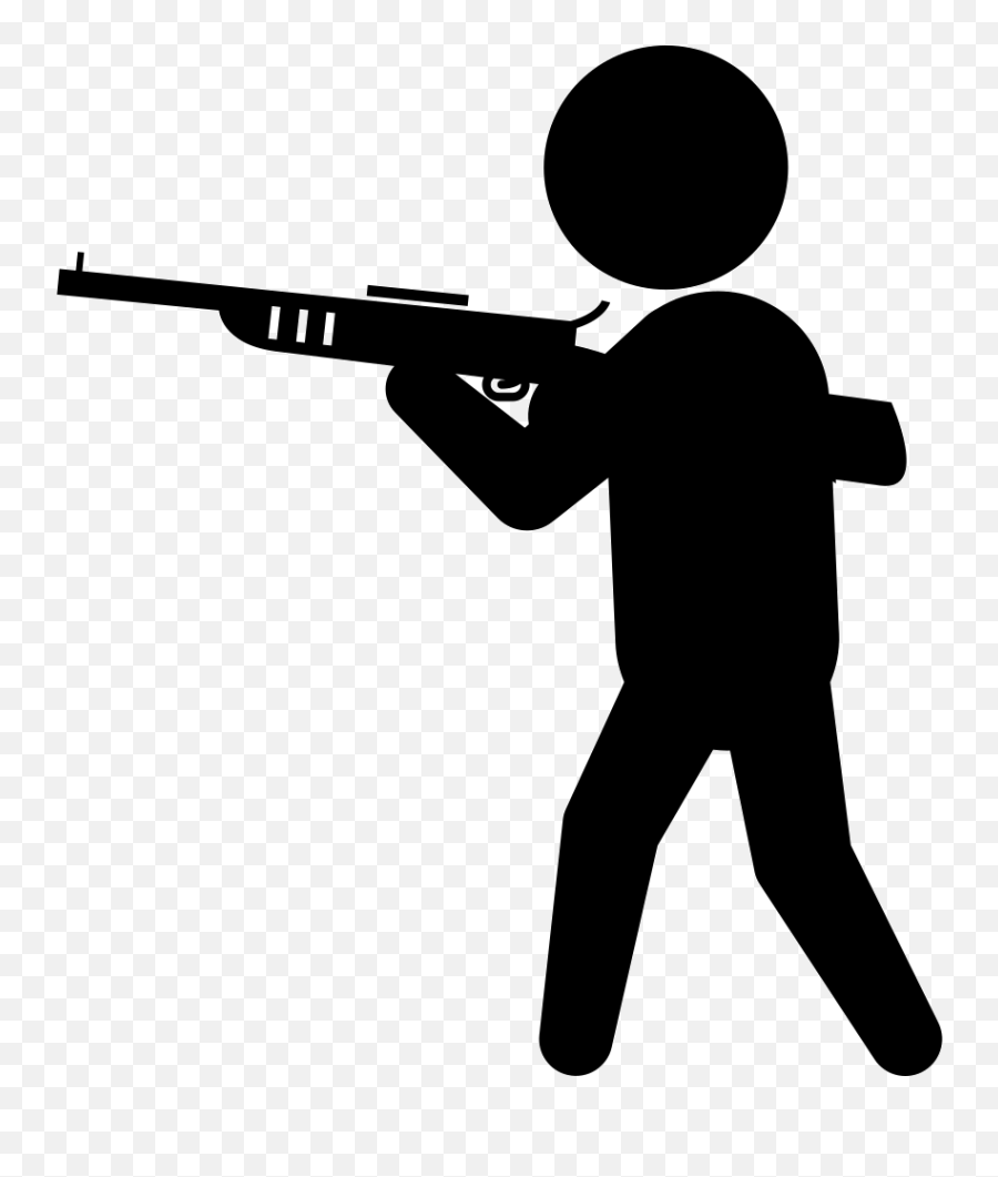Weapon Gun Firearm Shooting - Transparent Stick Figure With Gun Emoji,Gun Emoticons