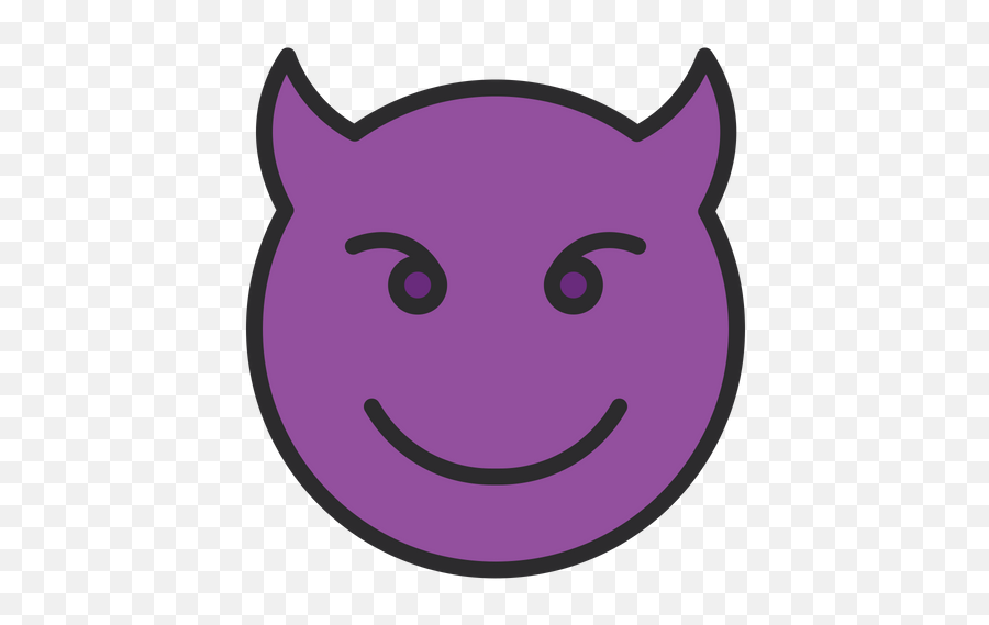 Smiling Face With Horns Emoji Icon Of Colored Outline Style - Smiley,Devil Horns Emoji
