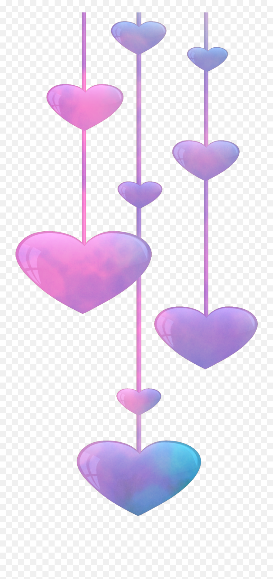 Mq Hearts Heart Pink Blue Hanging Hanger - Heart Emoji,Wind Chime Emoji