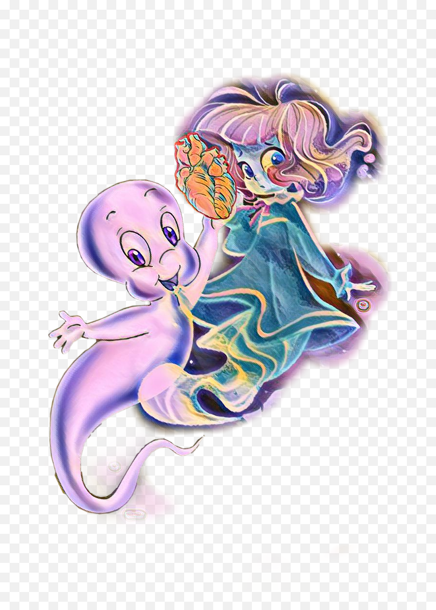 Casper Girfriend Ghost Heart - Illustration Emoji,Ghost Hug Emoji