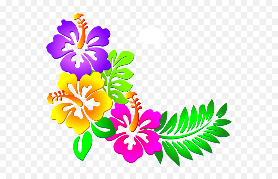 Hawaiian Flower Clip Art Borders Free - Hawaiian Flowers Clip Art Emoji,Hawaiian Flower Emoji