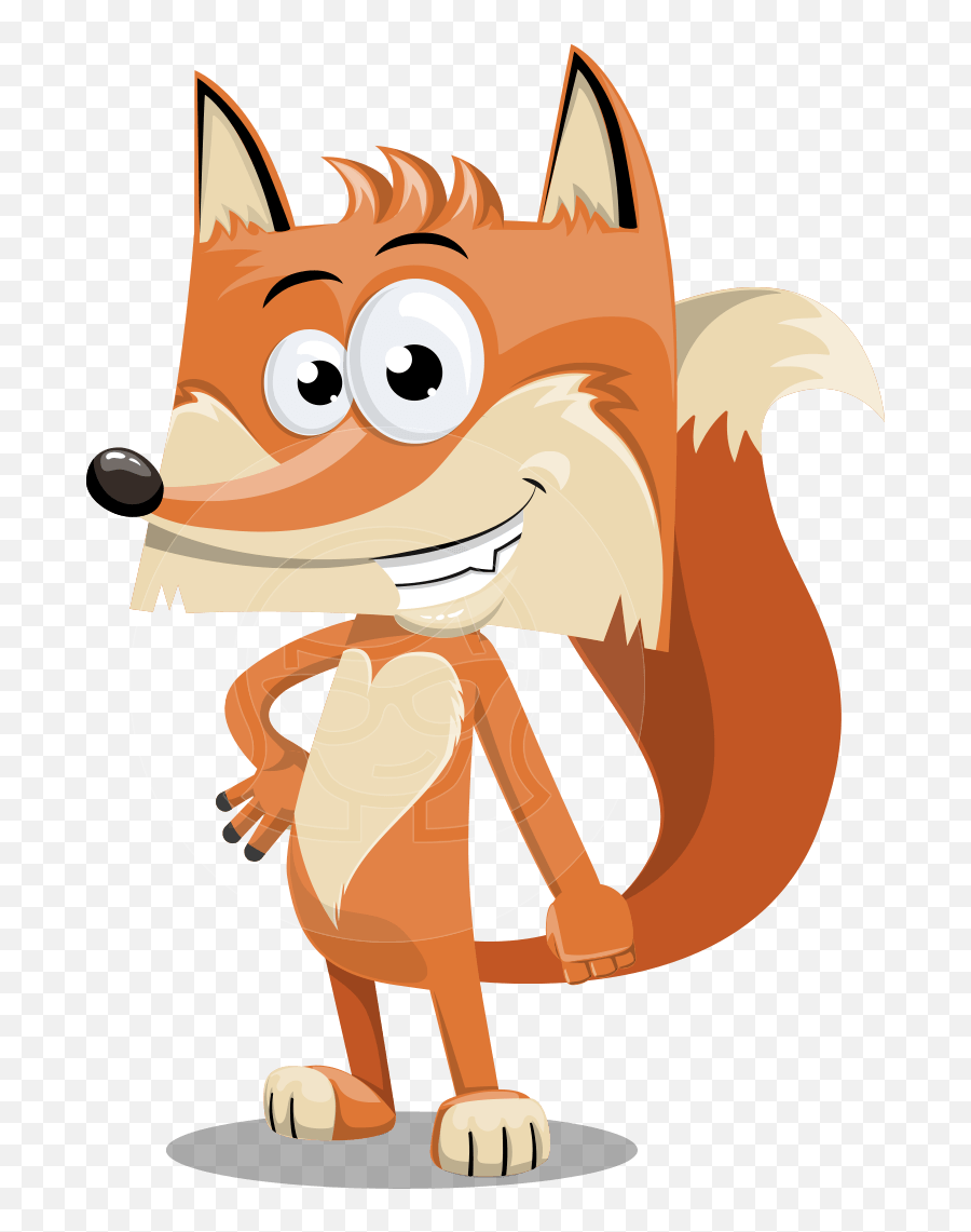 Funny Fox Character With Heart - Transparent Cartoon Fox Png Emoji,Fox Emoticons