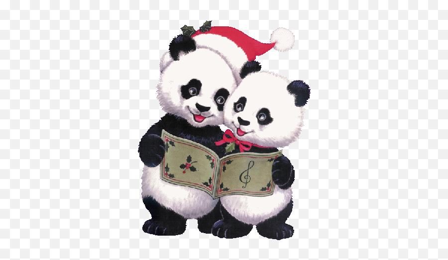Christmas Baby Animals - Merry Christmas Panda Emoji,Sad Panda Emoticon
