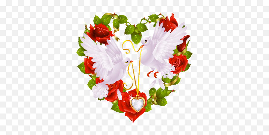 White Doves - Wedding Pictures Valentine Cartoon Wedding Love Birds With Heart Emoji,Dove Emoji