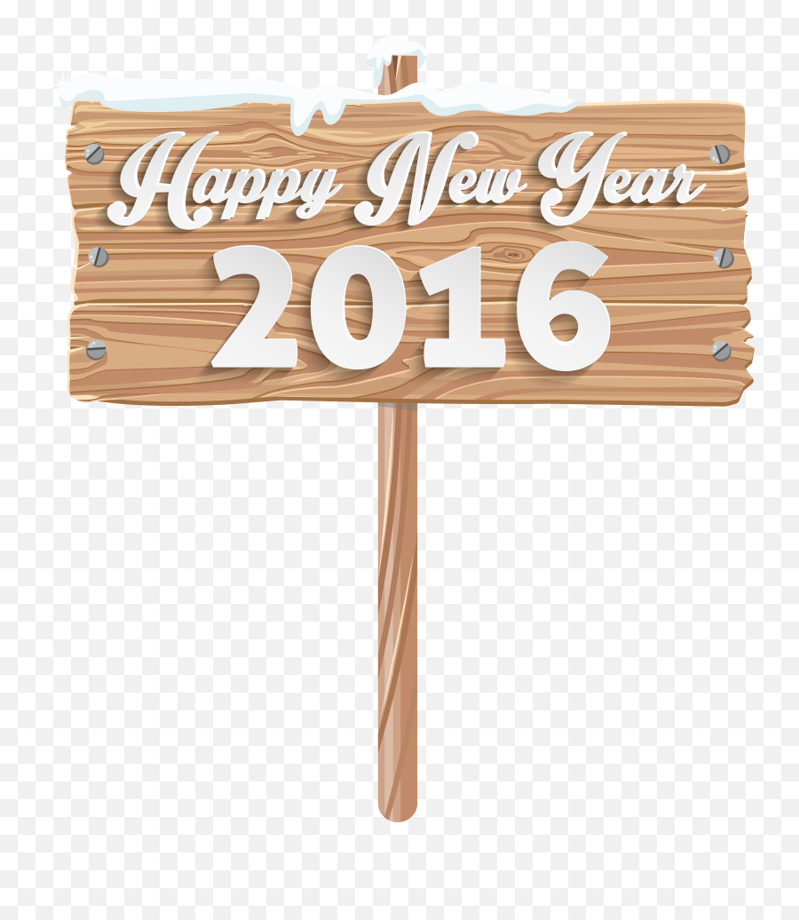 Happy New Year Wooden Sign Png Clipart I 144776 - Png Christmas Wood Sign Png Emoji,Happy New Year 2016 Emoticon