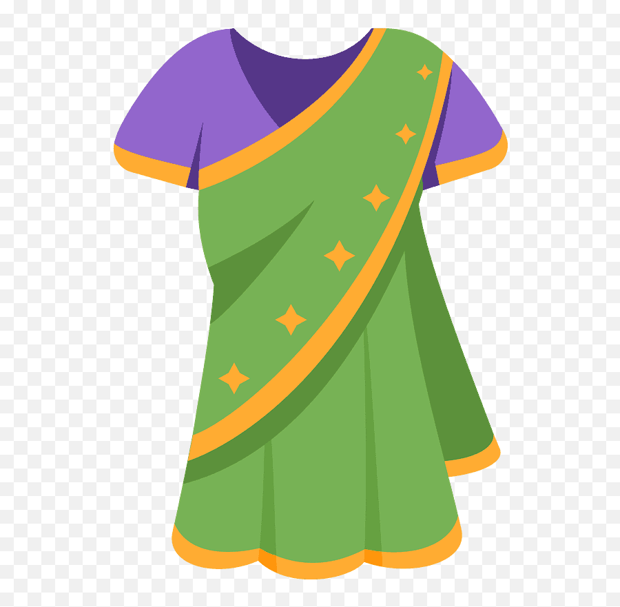 Sari Emoji Clipart - Sari Emoji,Emoji Dress