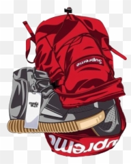 backpack shoes supreme Sticker by Nessa Coronado - Supreme Backpack Emoji