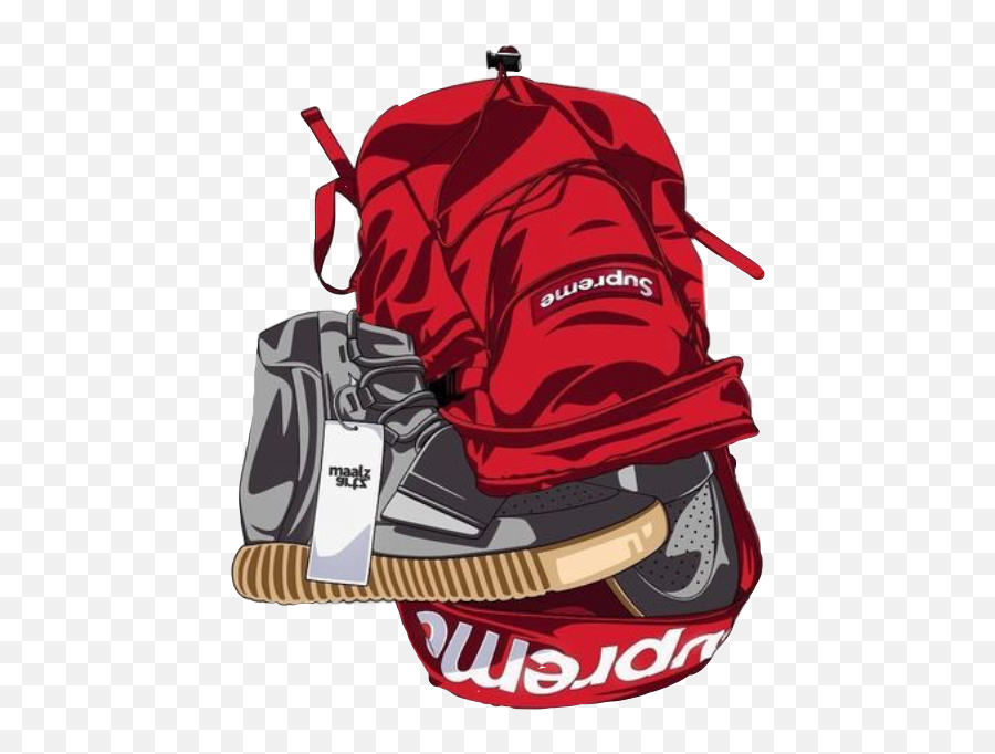 Backpack Shoes Supreme Sticker By Nessa Coronado - Supreme Backpack Emoji,100 Emoji Shoes