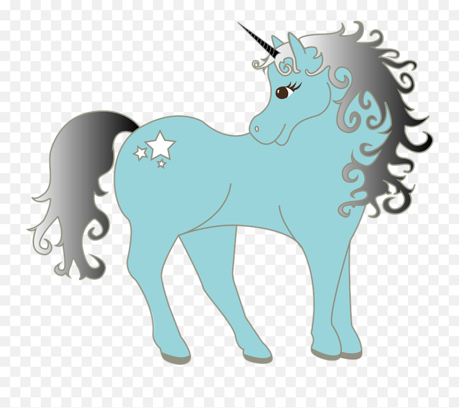 Unicorn Blue Silver - Cyan Unicorn Emoji,Unicorn Emoji Android