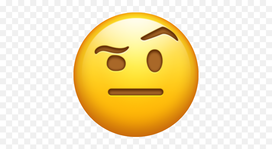 One Eyebrow Raised - Frown Emoji,Emojis On Different Phones