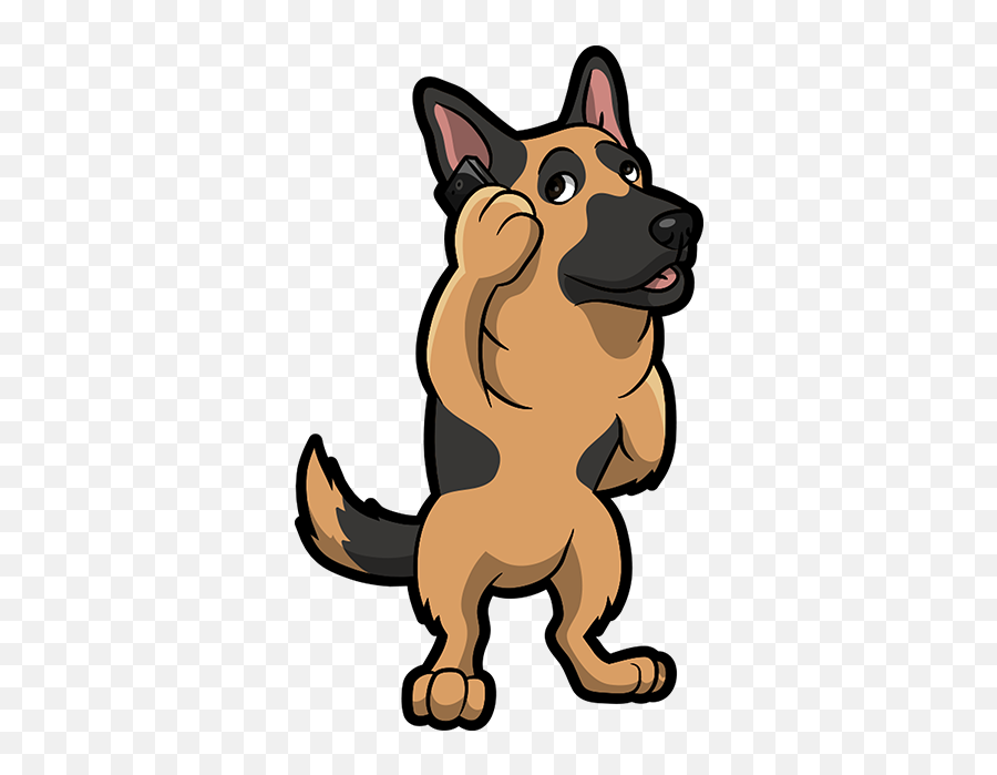 German Shepherd Emoji Stickers - Police German Shepherd Cartoon,Dog Emoji Facebook