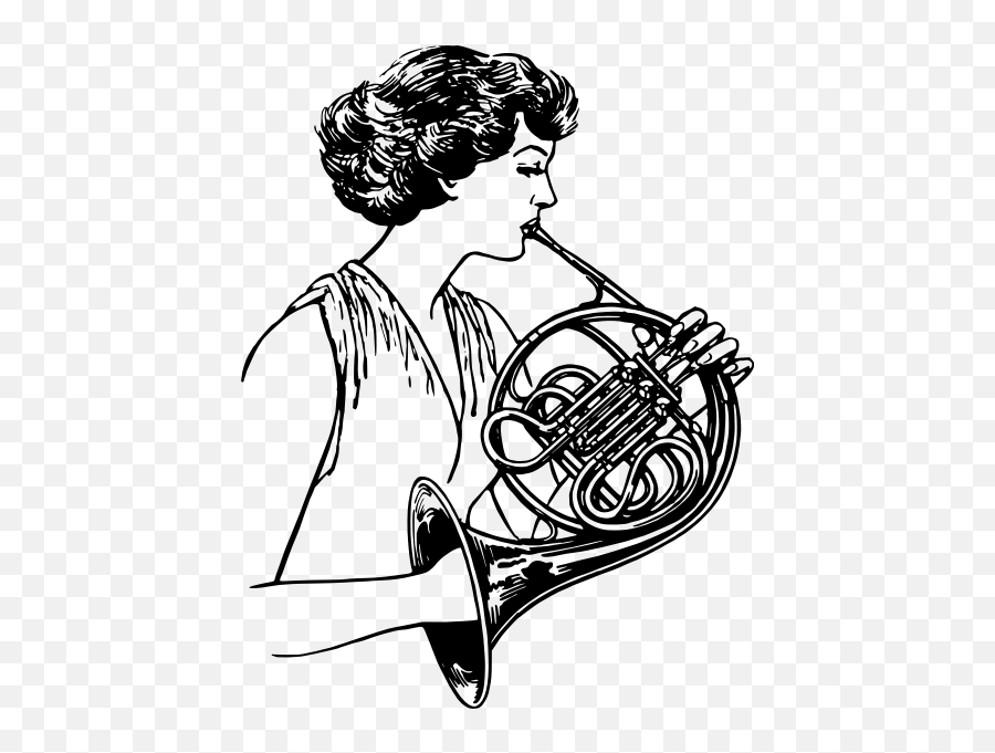 French Horn Image - Playing French Horn Clip Art Emoji,French Horn Emoji