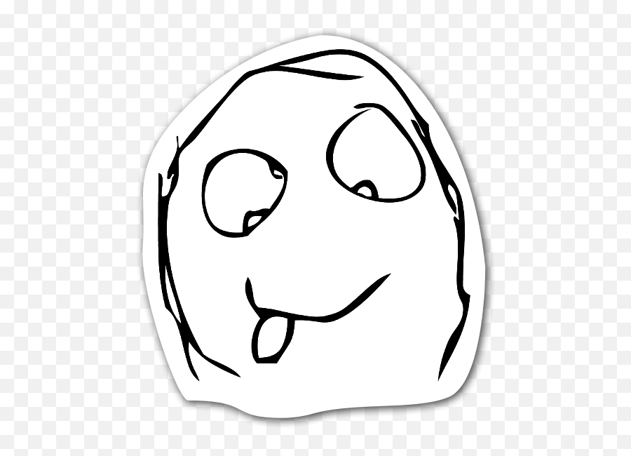 Free Derp Face Transparent Background - Stickers De Memes Png Emoji,Forever Alone Emoji