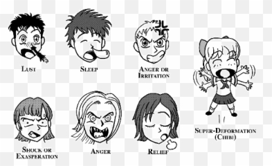 Semiotics Of Anime And Manga Sydney Botts - Styles Of Drawing In Japan Emoji,Anime Emotion Faces
