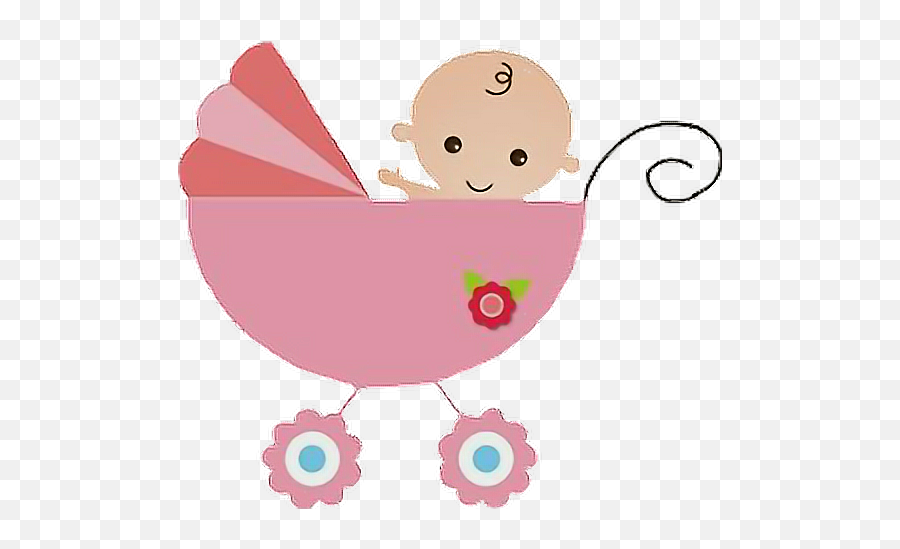 Baby Babygirl Stroller Pram - Stroller Cartoon Emoji,Baby Stroller Emoji