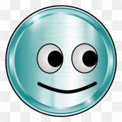 Cw Smiley Métallisé Bleu Content - Circle Emoji
