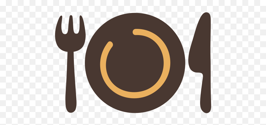 Fork And Knife W Plate - Crescent Emoji,Fork And Knife Emoji