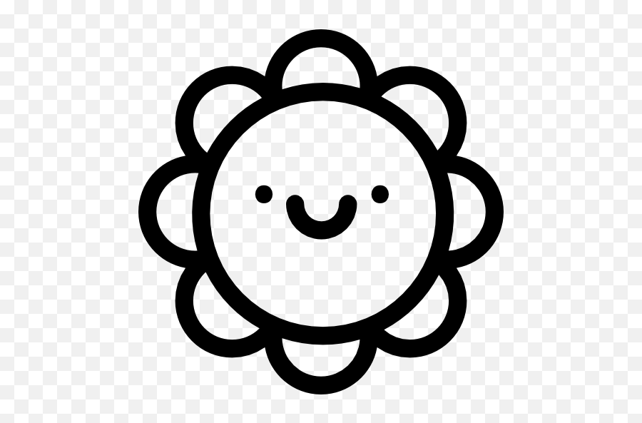 Smile Baby Smiling Outlined Outline Face Smiley - Outline Clipart Baby Onesie Outline Emoji,Flower Emoticon